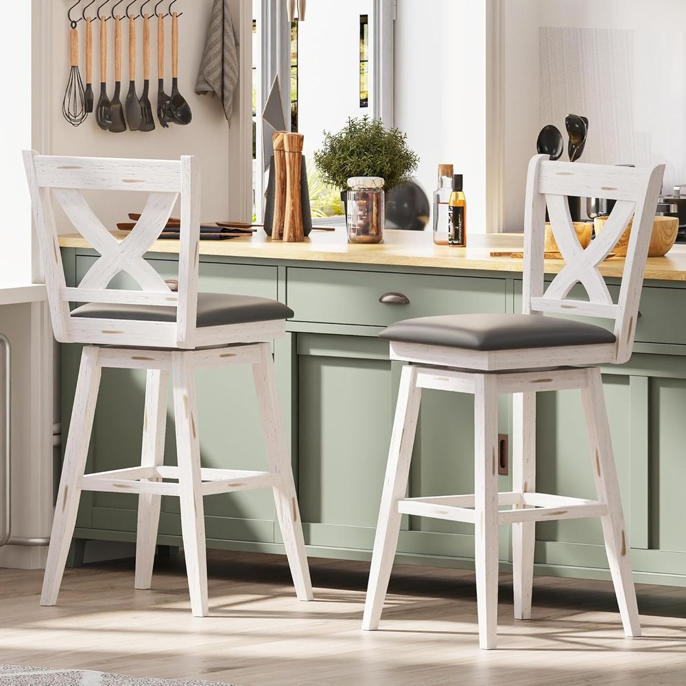 Commercial Kitchen And Bar - Swivel Barstools Set o 2, 29