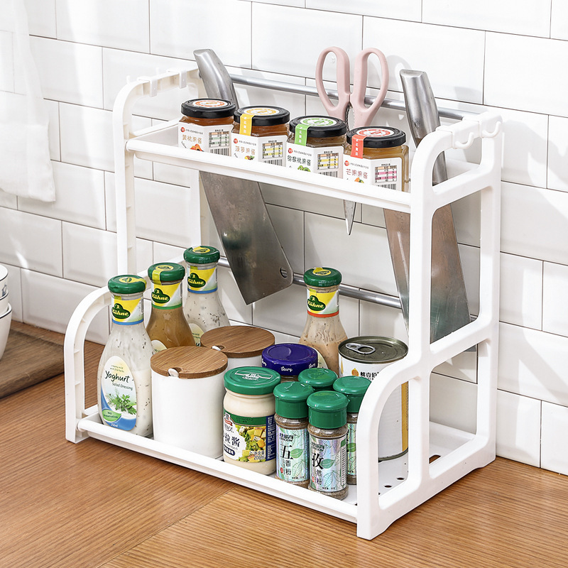 Commercial Kitchen Wall Shelves - 2 Layers Table Plastic Chopsticks Shelf