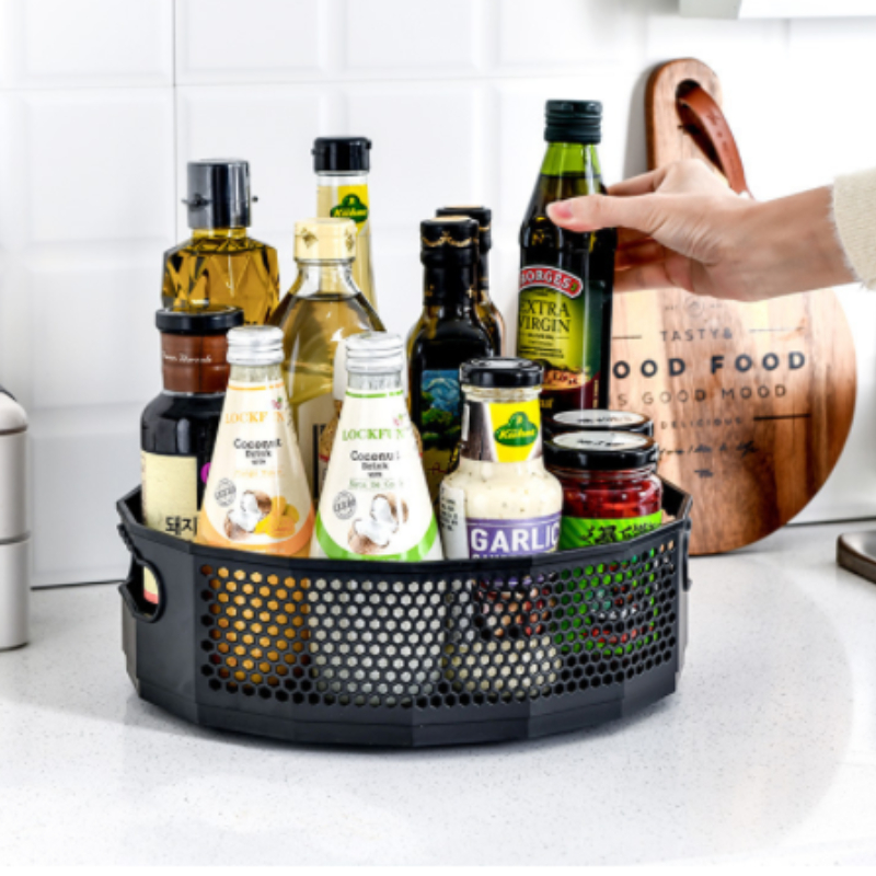 Commercial Kitchen Wall Shelves - 360° Rotating Spice Rack Organizer Seasoning