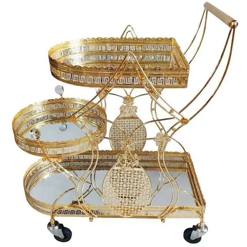 Commercial Kitchen And Bar - Golden Iron Modern Hotel Trolley Premium