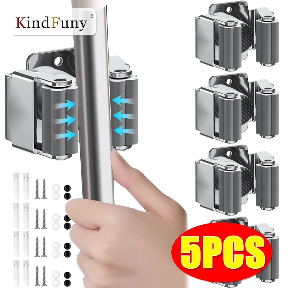 Commercial Kitchen Wall Shelves - Stainless Steel Mop Clip Holder Wall