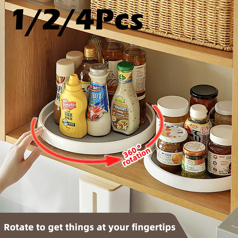 Commercial Kitchen Wall Shelves - 1/4Pcs 360 Rotatable Anti Sliding Kitchen