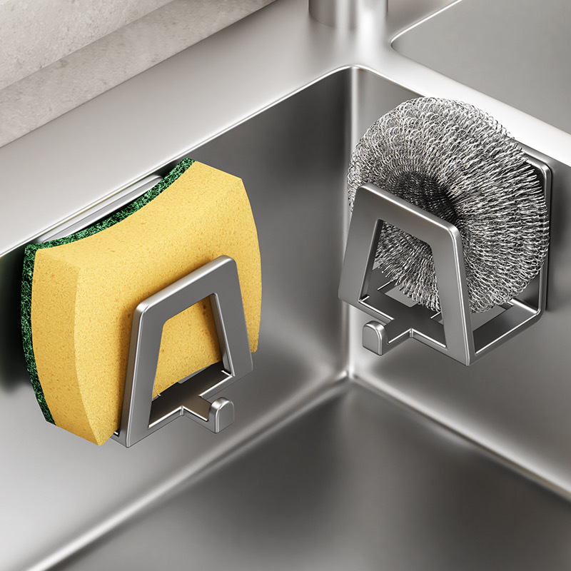 Commercial Kitchen Wall Shelves - 1/2/4/PCS Stainless Steel Sponge Holder Self