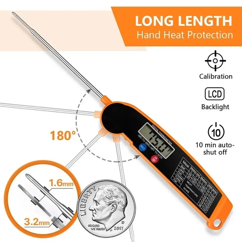 Commercial Kitchen Equipment List - Waterproof Digital Kitchen Food Meat Thermometer