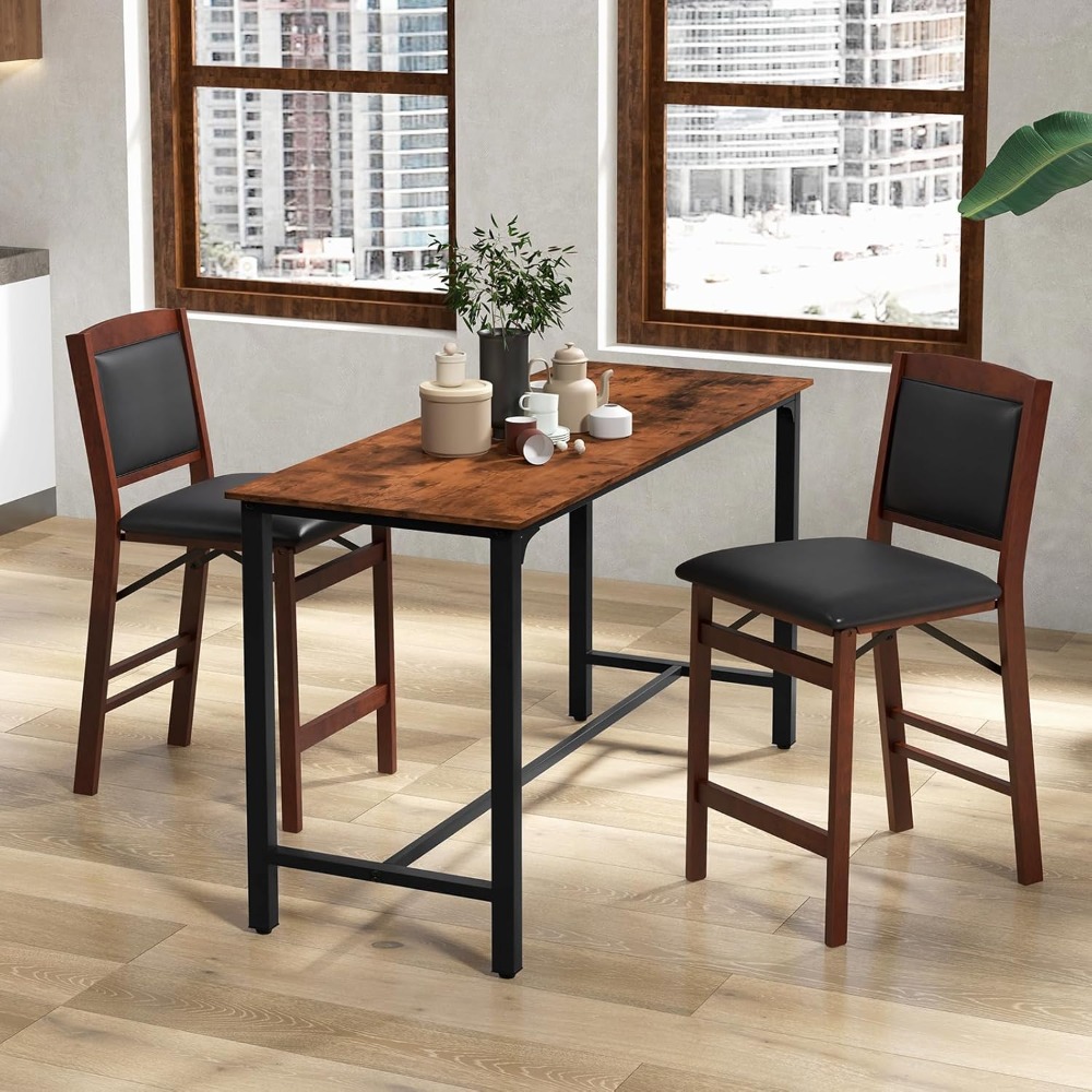 Commercial Kitchen Counter - Set of 2 Counter Height Chairs,