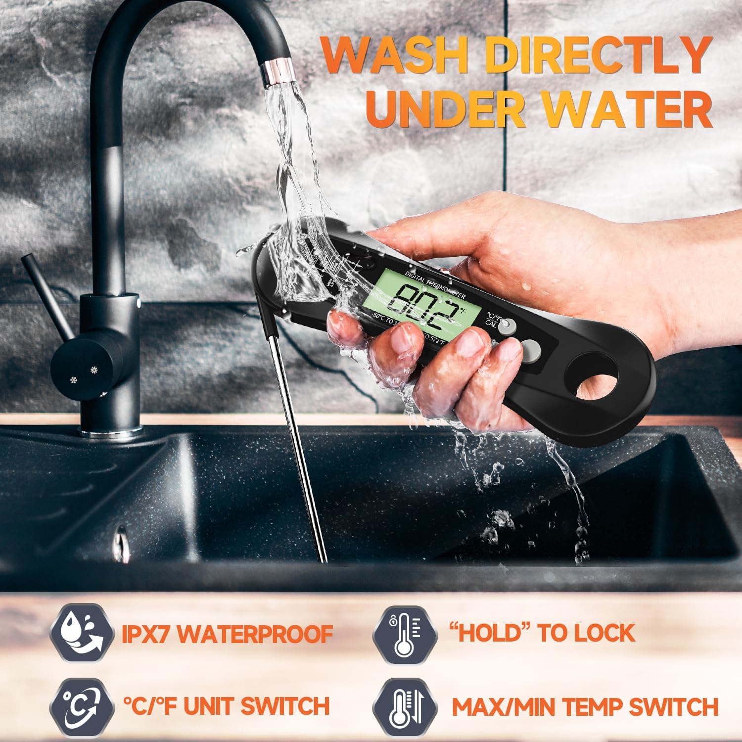 Digital Meat Thermometer Water - Commercial Kitchen Grill ulasan dan harga