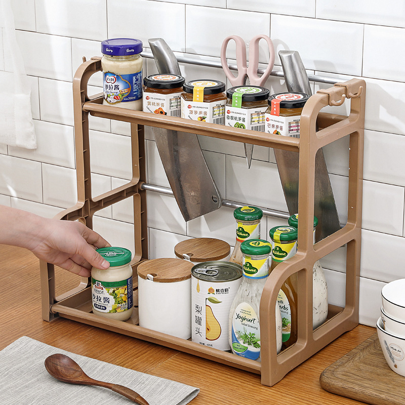 2 Layers Table Plastic Chopsti - Commercial Kitchen Wall Shelves ulasan dan harga