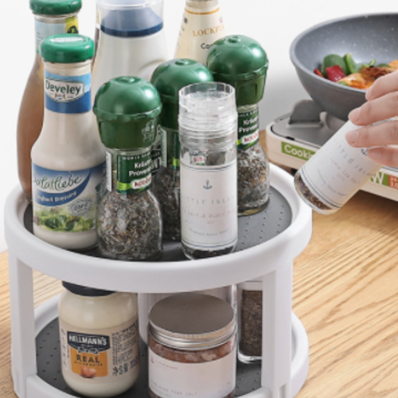 360° Rotating Spice Rack Organ - Commercial Kitchen Wall Shelves ulasan dan harga
