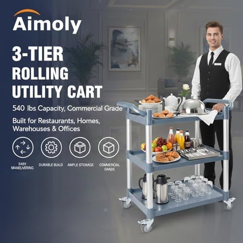 3-Tier Rolling Utility Cart on - Commercial Kitchen Services ulasan dan harga