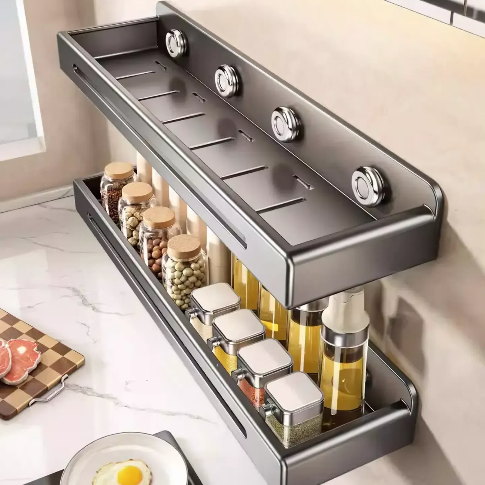 Wall Mount Bathroom Rack Bathr - Commercial Kitchen Wall Shelves ulasan dan harga