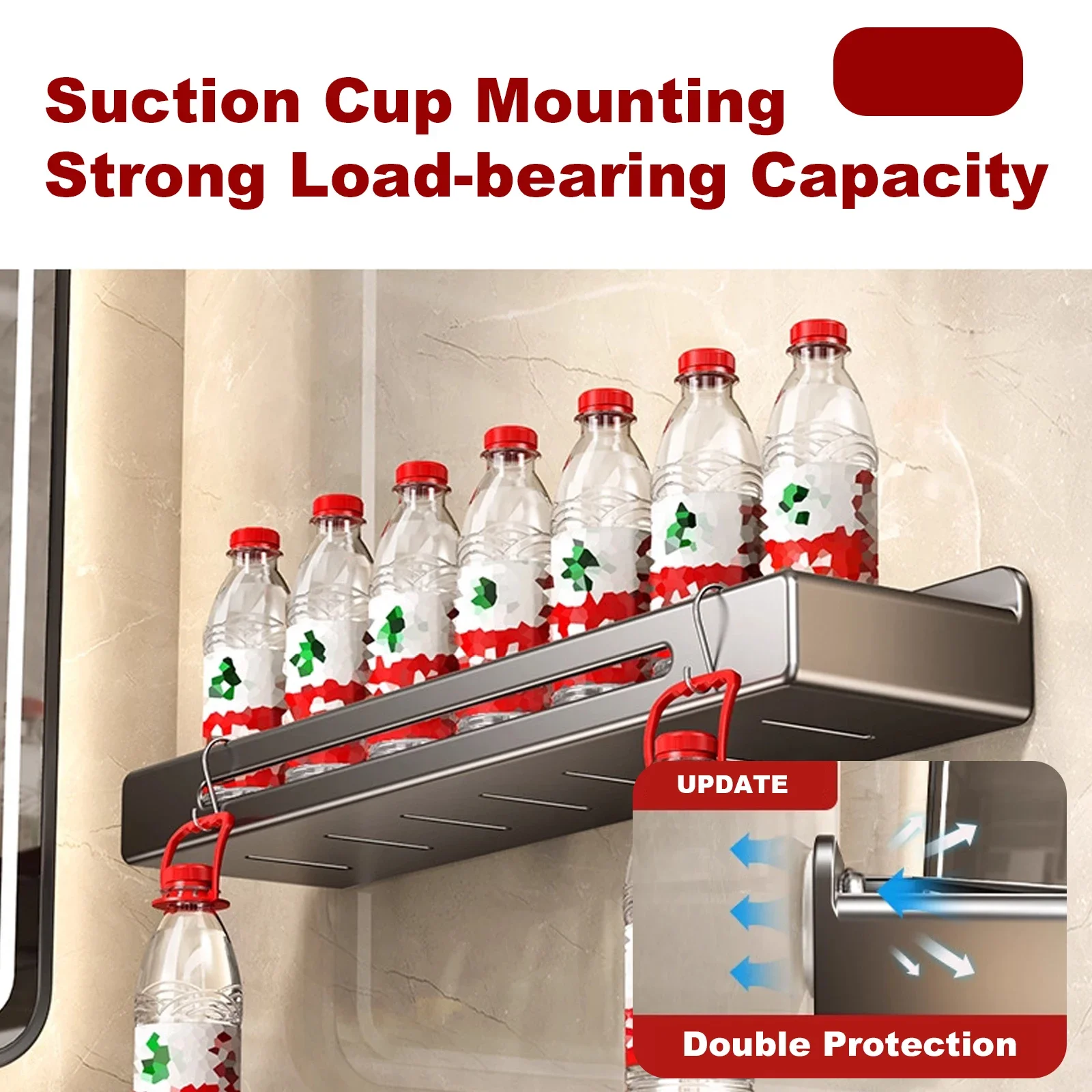 Wall Mount Bathroom Rack Bathr - Commercial Kitchen Wall Shelves ulasan dan harga