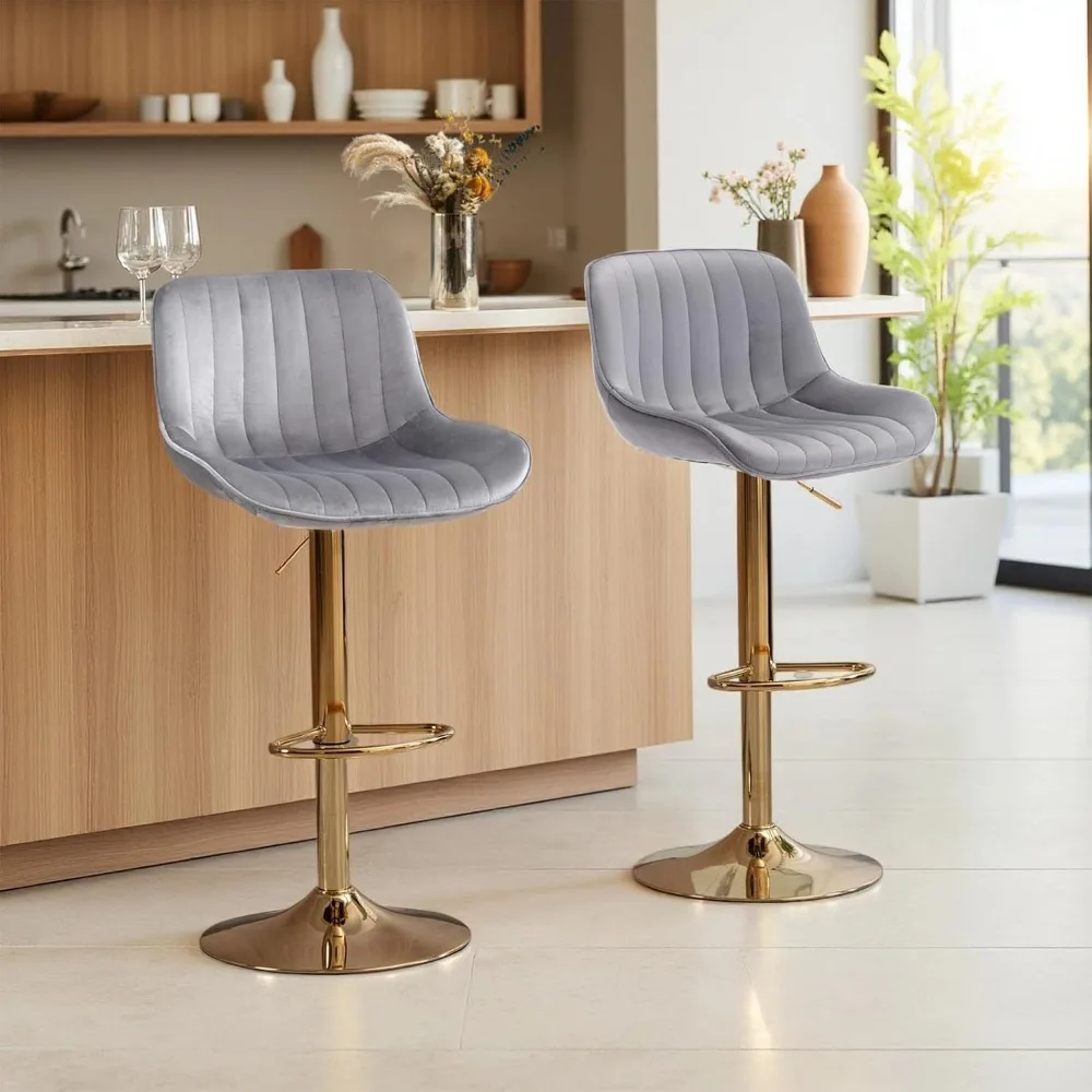 Modern Gold Velvet Bar Stools  - Commercial Kitchen Counter ulasan dan harga