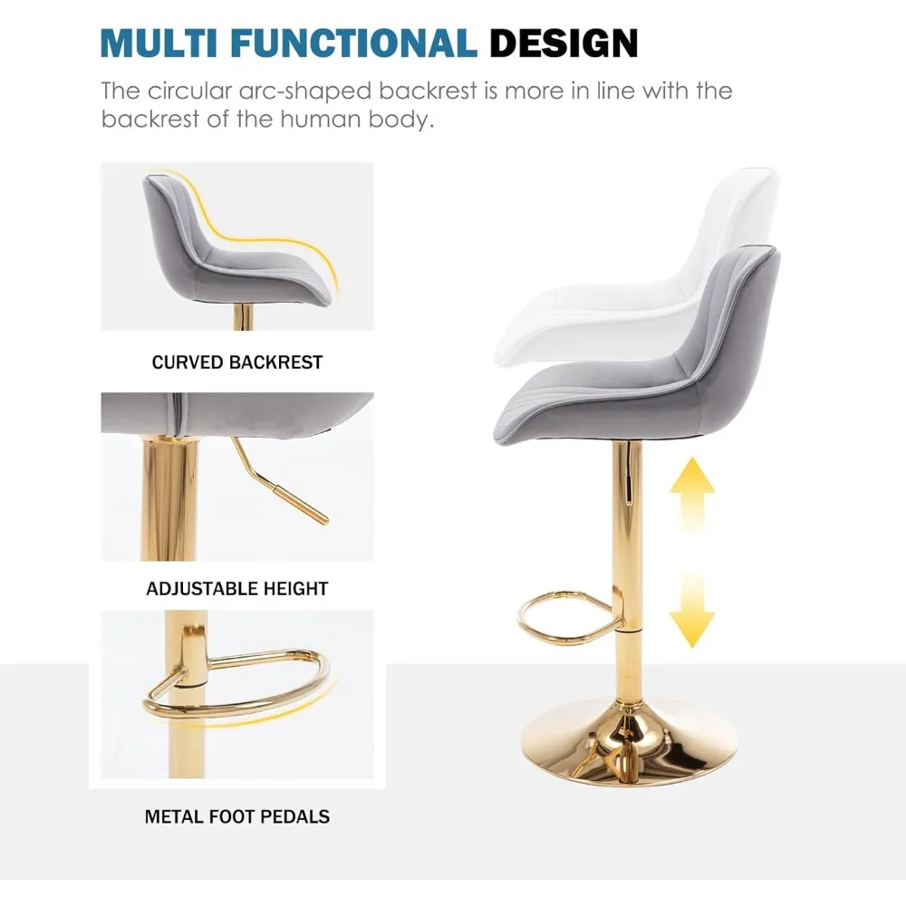 Modern Gold Velvet Bar Stools  - Commercial Kitchen Counter ulasan dan harga