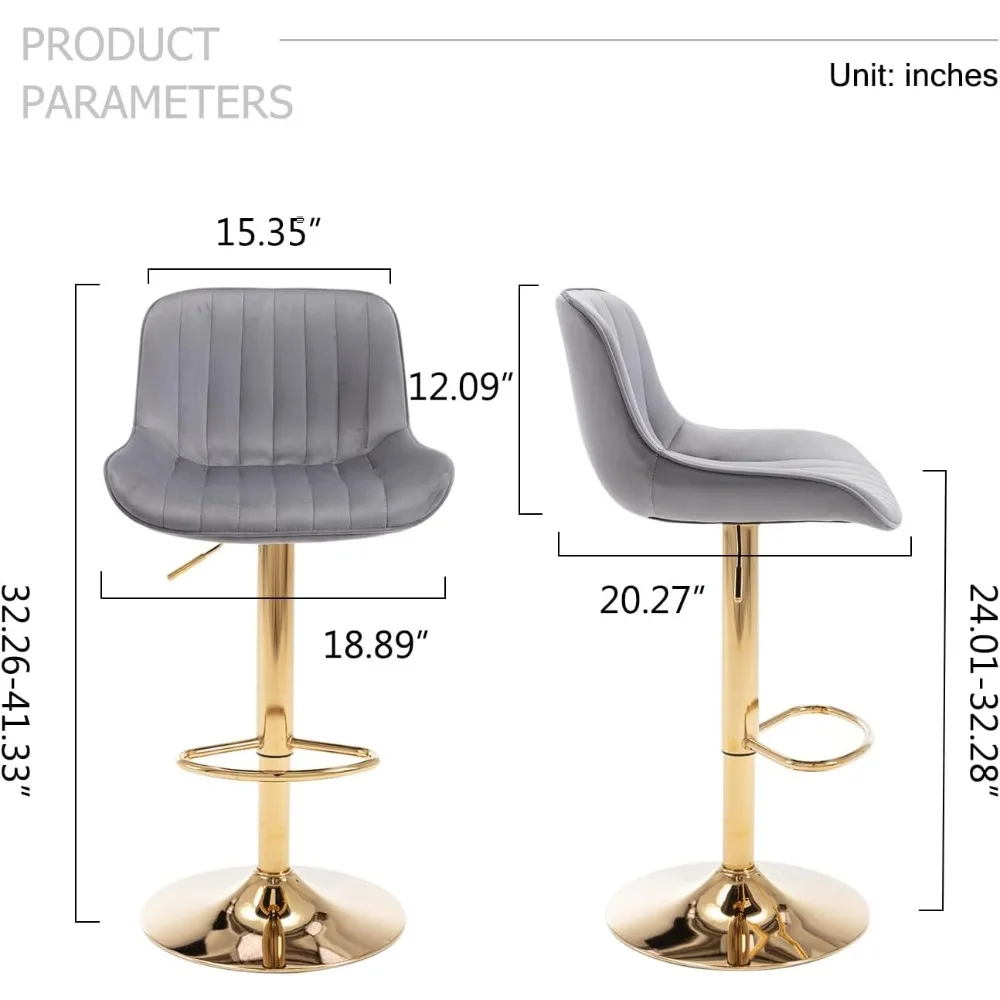 Modern Gold Velvet Bar Stools  - Commercial Kitchen Counter ulasan dan harga