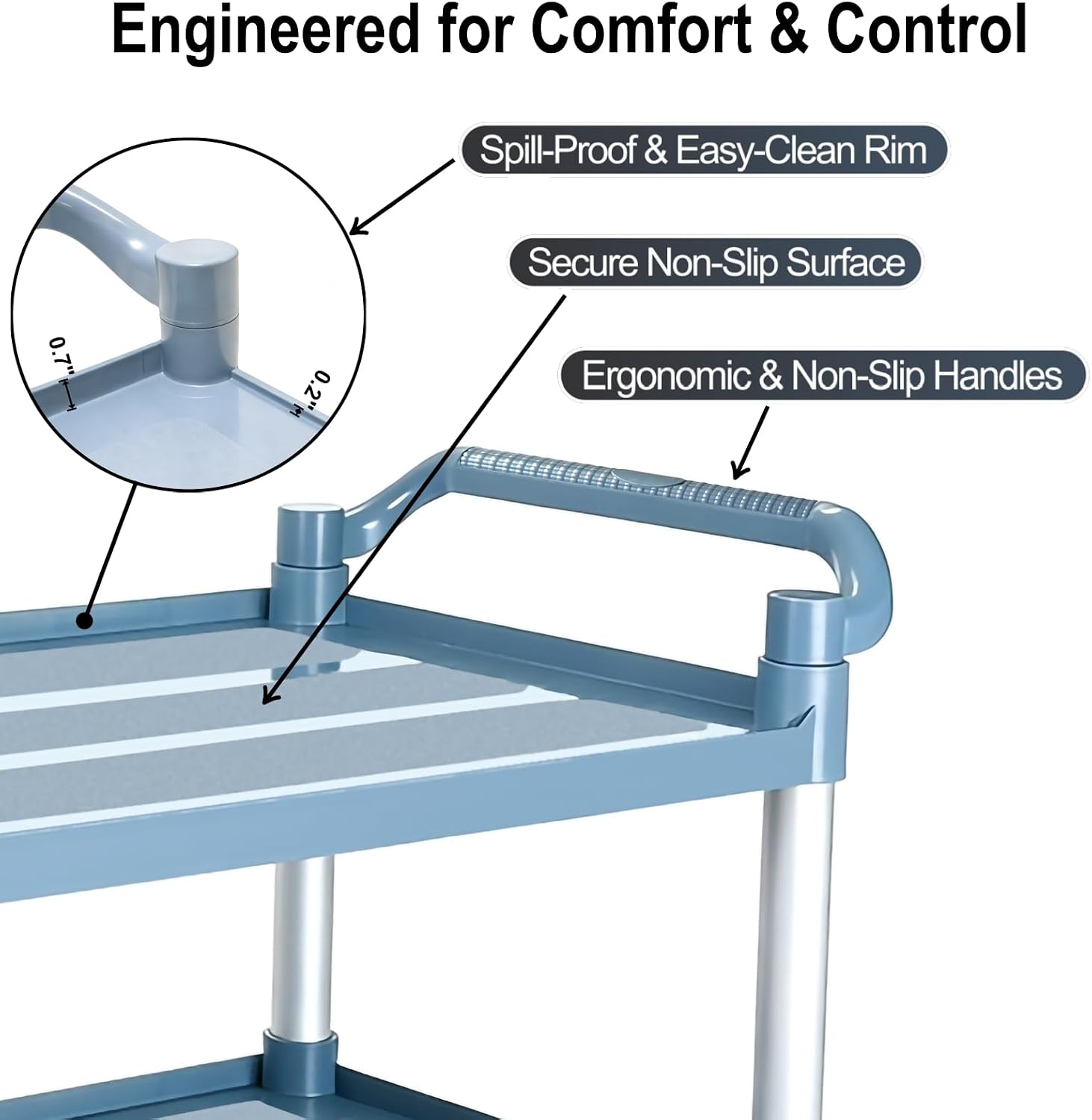 3-Tier Rolling Utility Service - Commercial Kitchen Services ulasan dan harga