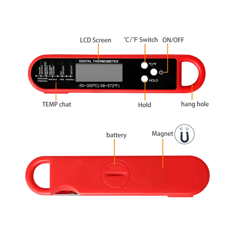 Professional Meat Thermometer  - Commercial Kitchen Grill ulasan dan harga