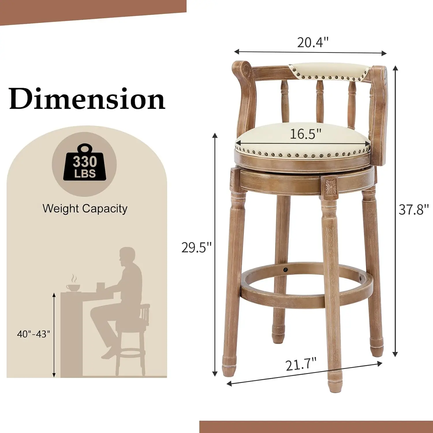 Bar Stools Swivel Genuine Beig - Commercial Kitchen Counter ulasan dan harga