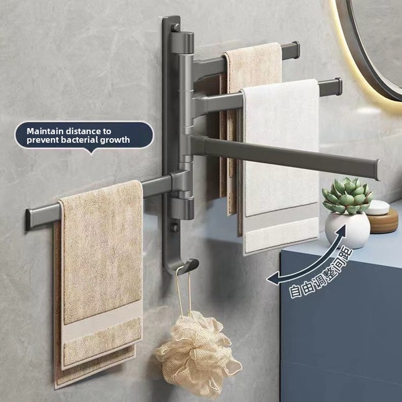 Bathroom Towel Rack Rotatable  - Commercial Kitchen Wall Shelves ulasan dan harga