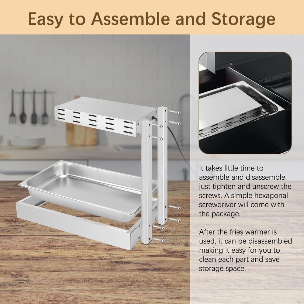 French Fry Warmer, Commercial  - Commercial Kitchen Lights ulasan dan harga