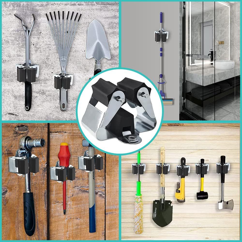 1/4pcs Broom Hanger Mop Holder - Commercial Kitchen Wall Shelves ulasan dan harga