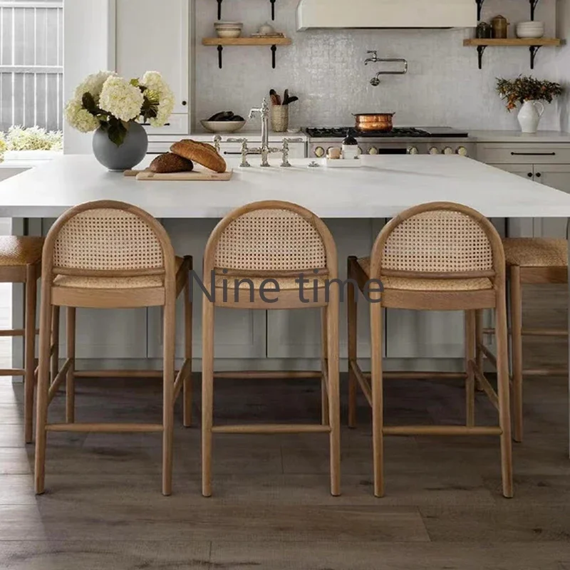 Solid Wood Rattan Kitchen Bar  - Commercial Kitchen Counter ulasan dan harga