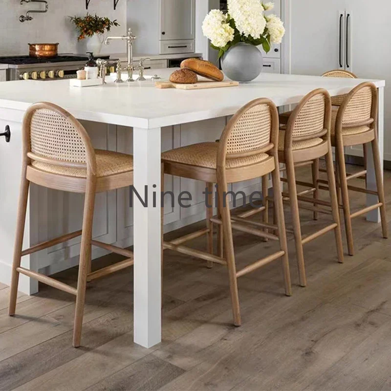 Solid Wood Rattan Kitchen Bar  - Commercial Kitchen Counter ulasan dan harga