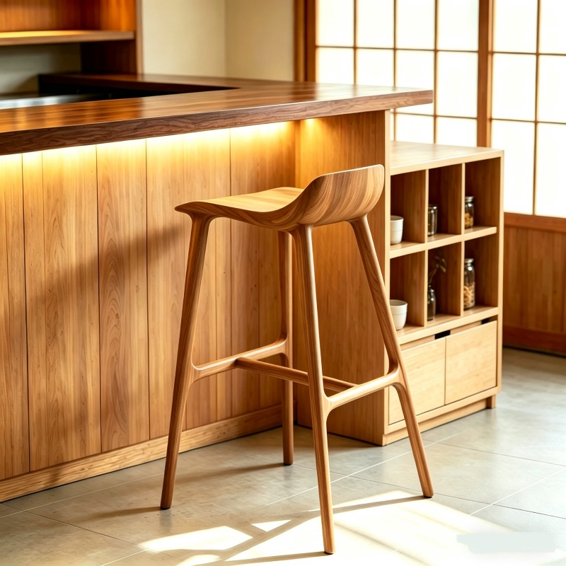 Wooden Save Space Bar Stools S - Commercial Kitchen Interior ulasan dan harga